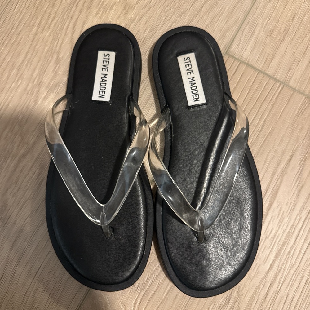 Steve Madden Women's Sandals with Black and Clear Design